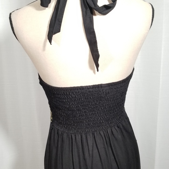 Uluwatu black animal print maxi halter dress Siz M - Picture 4 of 8